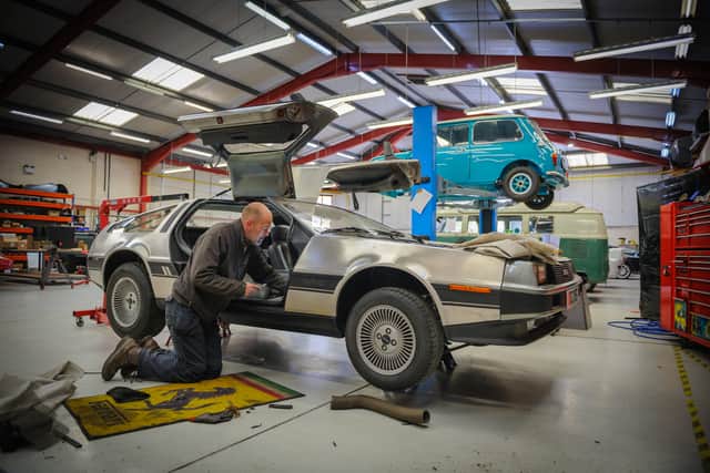 The Delorean needed a thorough overhaul before the team fitted its new electric drivetrain