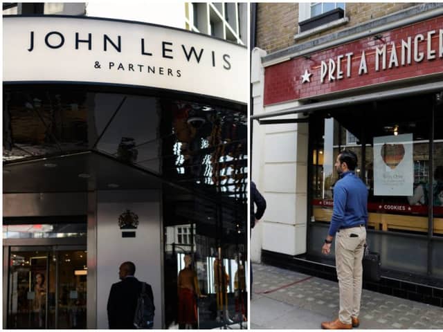 John Lewis and Pret a Manger were amongst the 191 businesses named for underpaying employees (Photo: Leon Neal/ TOLGA AKMEN/Getty Images)
