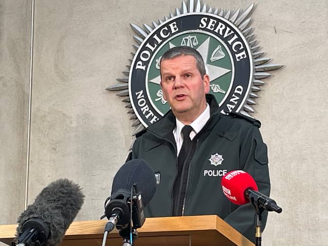 Police Service of Northern Ireland (PSNI) Assistant Chief Constable Chris Todd speaks to media about the data breach