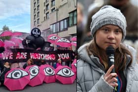 Greta Thunberg was among those speaking at the protest in central London. Credit: XR/Henry Nicholls/AFP via Getty Images.