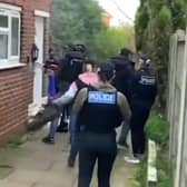 Police raid property.