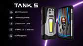 The TANK 5 features an upgraded 2K DLP projector with 220 lumens of brightness