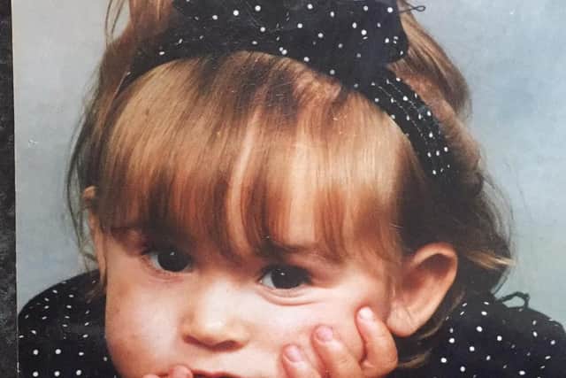 Clare Ogden revealed Levi (pictured as a toddler) lost her dad Lee Comer, 26, in the 1990s to a drug overdose