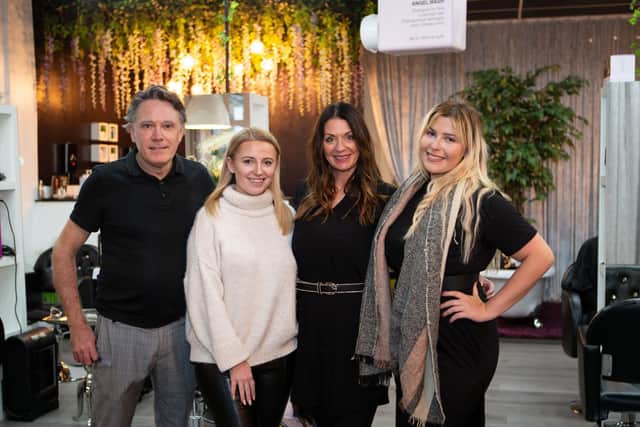 Gary Gallanders, Jodi Johnson, owner Michelle Poole and Chrissie Ward, at The Salt Room, Tenterfields, Sowerby Bridge. 
Photo by Bruce Fitzgerald.