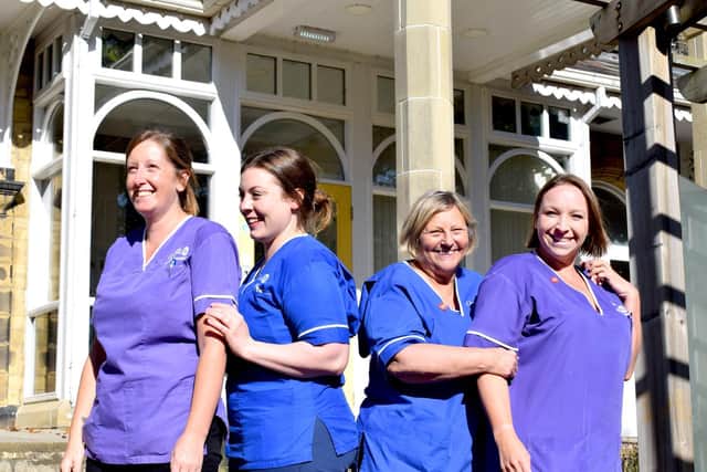 Overgate  Hospice staff Sarah Box, Katy Haigh, Val Craven, Alison Goward.