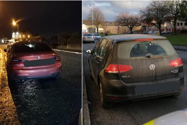 The cars seized by police in Halifax (Pictures West Yorkshire Police RPU)