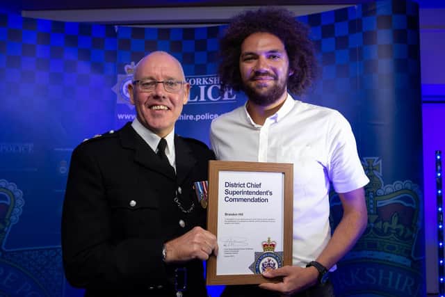 Mr Hill was awarded by Chief Superintendent Dickie Whitehead at the Shay Stadium, on October 23.