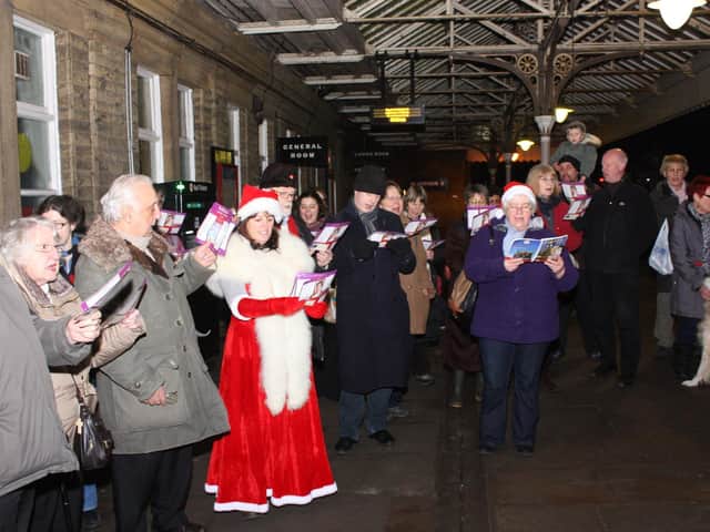 Carols at Hebden Bridge Station