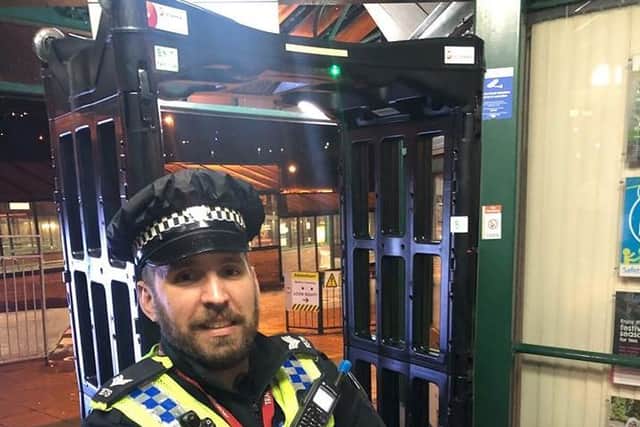 The portable knife scanner at Halifax bus station (Picture West Yorkshire Police)