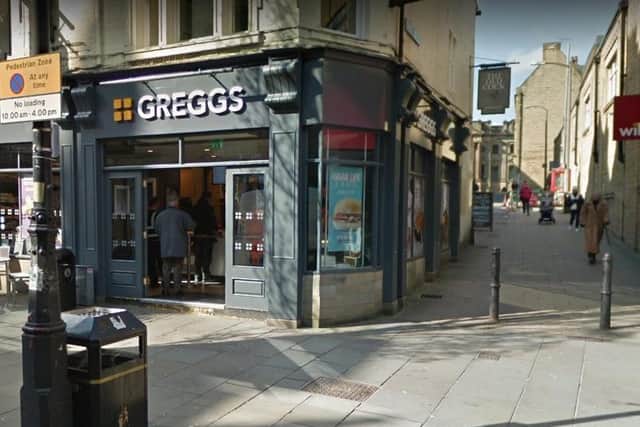 Halifax town centre Greggs shop onSouthgate