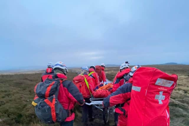 Calder Valley Search & Rescue Team leaving the scene after the rescue