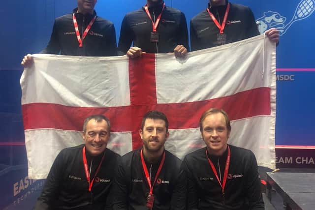 The England squad at the World Squash Championships. Photo: Steve Line/SquashPics.com