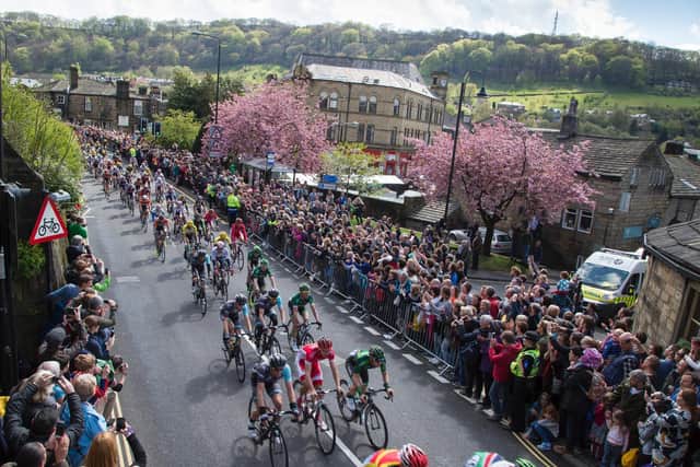 Flashback to the Tour de Yorkshire passing through Hebden Bridge in 2015.
