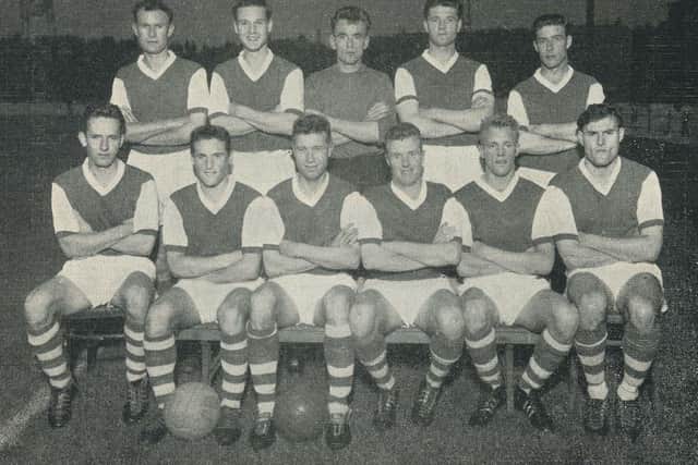 Gerry Priestley, bottom right, with the Halifax Town team of 1961-62. Photo: Johnny Meynell