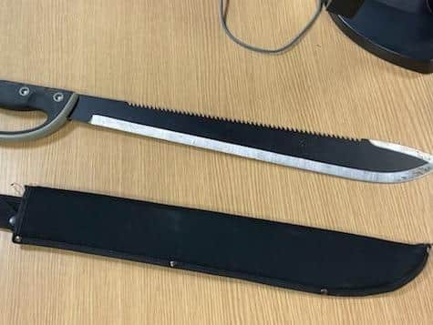 Knives discovered in car by police officers in Halifax (Picture West Yorkshire Police)