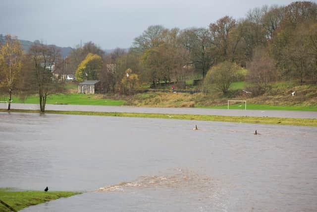 Brearley Fields flooded in Mytholmroyd
