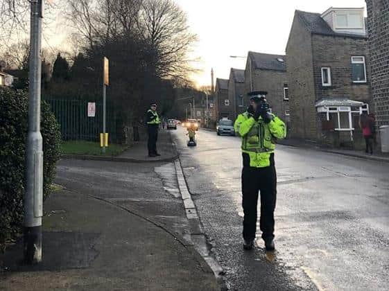 Speed patrols have been conducted outside schools in Calderdale (Picture West Yorkshire Police)