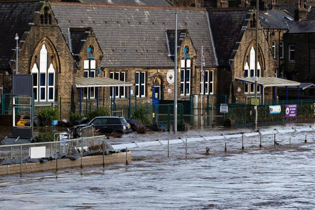 Burnley Road Academy under water on Sunday