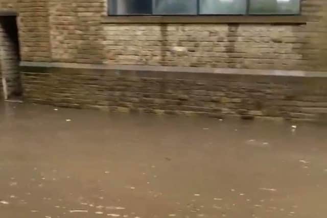 Flooding at Dean Clough. Photo: Collette Pickering