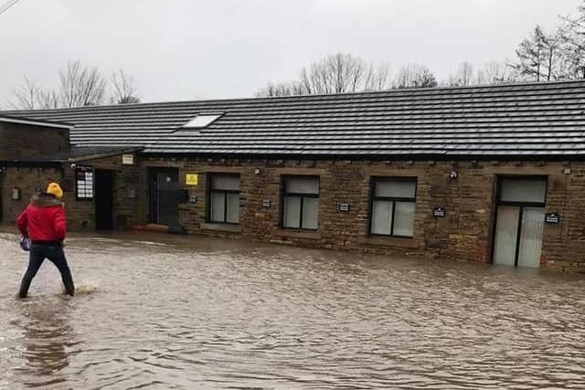 Flooding at Faith PR office in Brighouse.