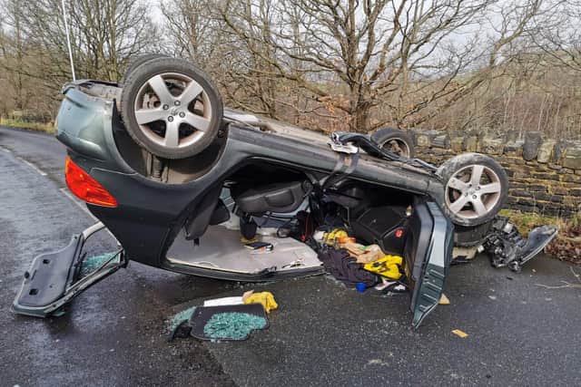 West Yorkshire PoliceRoads Policing Special Constables posted the picture of the crash