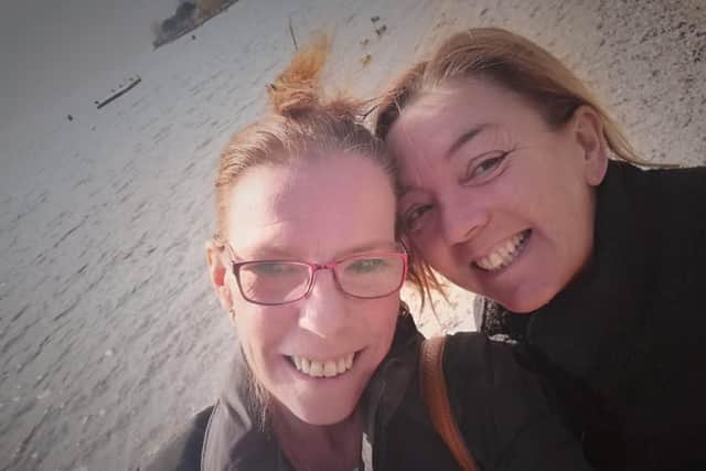 Lorna Kenneally with Karen Parrish Greenwood at Lake Garda