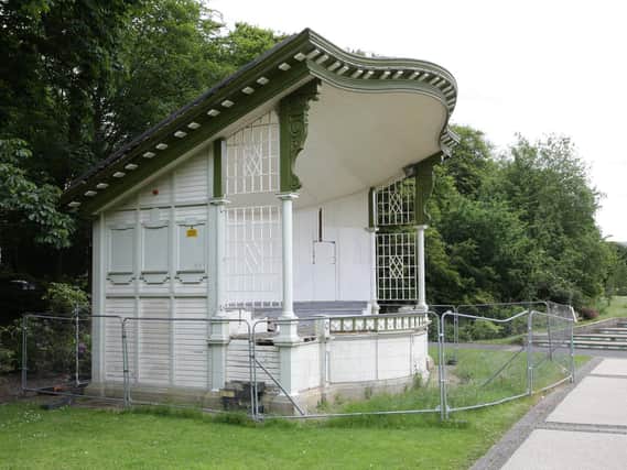 Todmorden band stand in Centre Vale Park