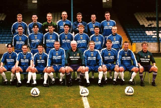The promotion-winning squad from the 1997-98 season. Photo: Johnny Meynell