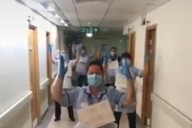Calderdale Royal Hospital staff take to TikTok to encourage people to practice social distancing.