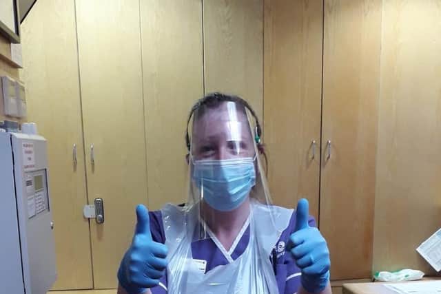 Sarah Box in her PPE.