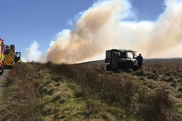 Fire at Widdop Reservoir.  Picture by Shaun Walton, Group Manager of Lancashire Fire and Rescue Service.