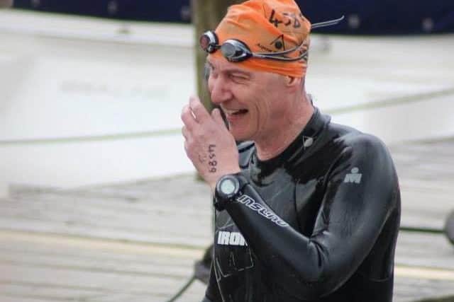 Mark Stanley during a swim competition in Windermere