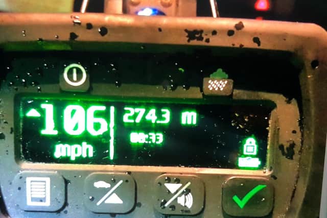 M62 driver was caught speeding at 106mph (Picture West Yorkshire Police)