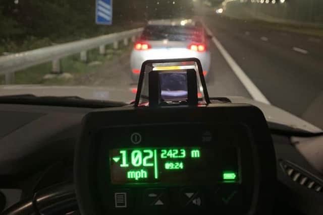 Speeding driver on the M62 (Picture West Yorkshire Police)