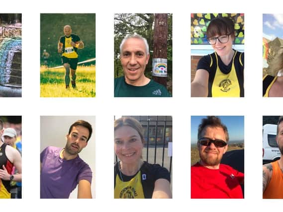 Northowram Pumas Running Club are running miles to raise charity for the NHS. Pictured, some of the runners taking part - top left to right Jodie Knowles, Andy Sales, Jon Ding, Liz Lund and Nicola Taylor. Bottom left to right: Aaron Bower, Simon Wilkinson, Sarah Haigh, Stuart Thornton, Andrew Tudor. Photo credit: