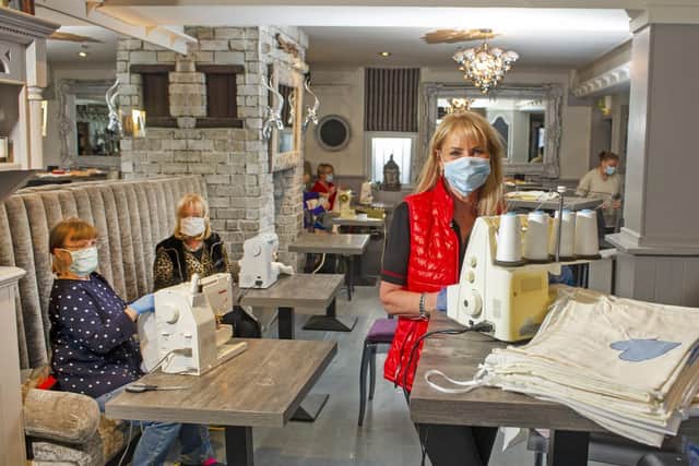 New use for Bar: Bar 10 owner Nikki Schofield and friends are using the bar as a base to sew scrub bags for NHS staff.