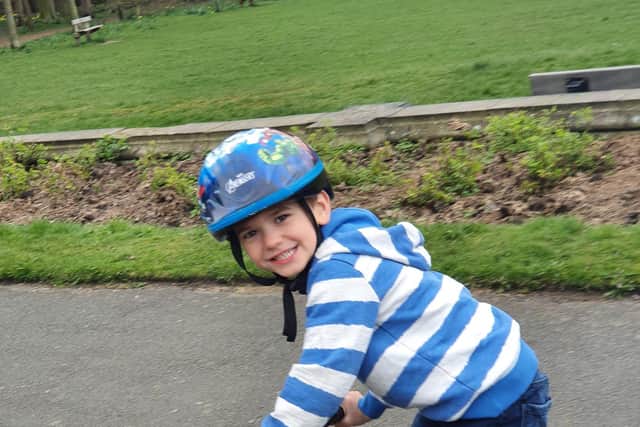 Five year old Frankie Brooksbank has been spending his lockdown raising vital funds for Overgate Hospice with a sponsored bike ride.