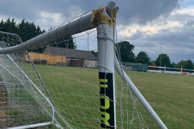 Damage left by vandals at Brighouse Town FC