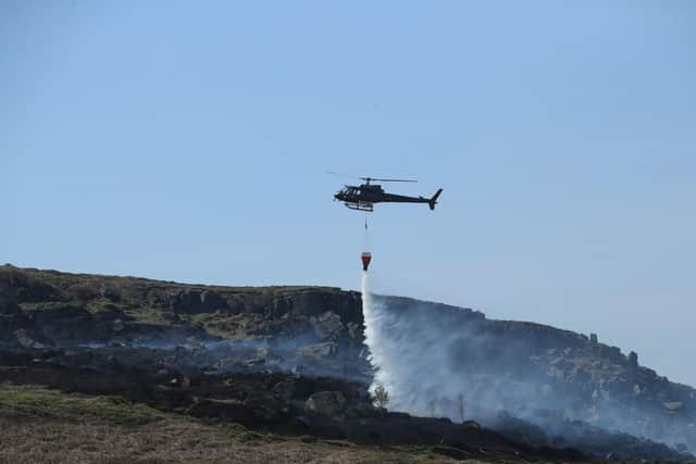 A wildfire on Ilkley Moor over Easter 2019