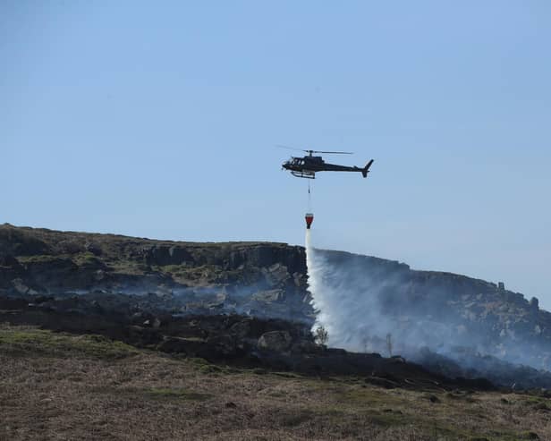 A wildfire on Ilkley Moor over Easter 2019