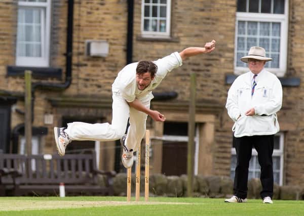 Warley v Triangle. Halifax League Premier Division cricket, at Warley. Pictured is Curtis Whippey