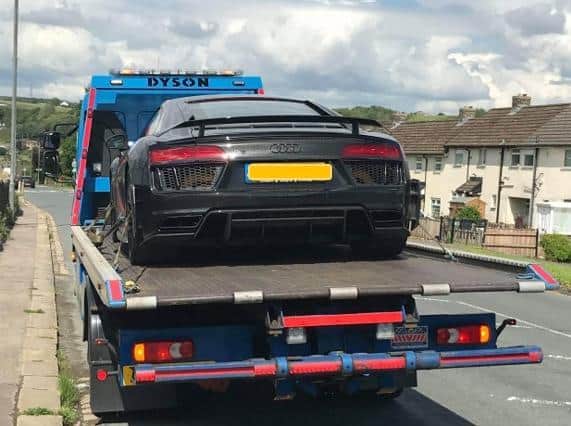 The Audi seized by police officers in Halifax