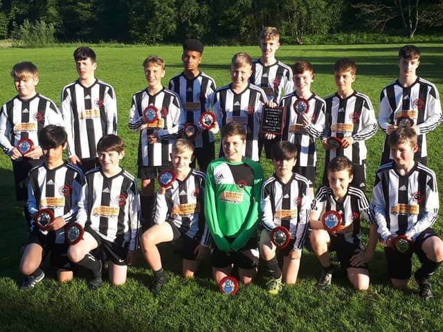 Hebden Bridge Saints under 13 Vipers team last season when they won their division in the Huddersfield league and were presented the trophy at Brearley Fields