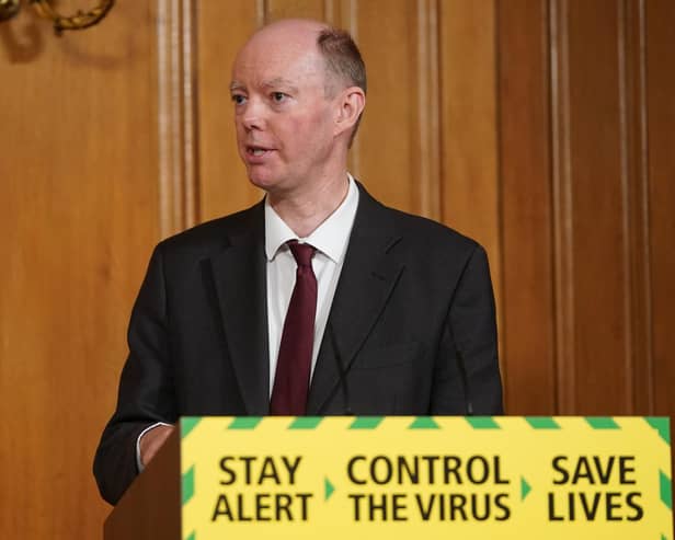 Chief Medical Officer Professor Chris Whitty, during a media briefing in Downing Street, London, on coronavirus (COVID-19). Photo: PA