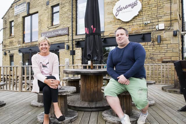 Owner Rachel Bray and general manager Mark Bussey at Jeremy's at The Boat House, Brighouse.