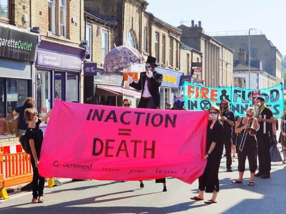 Extinction Rebellion march in Brighouse. Picture by Steven Lord.