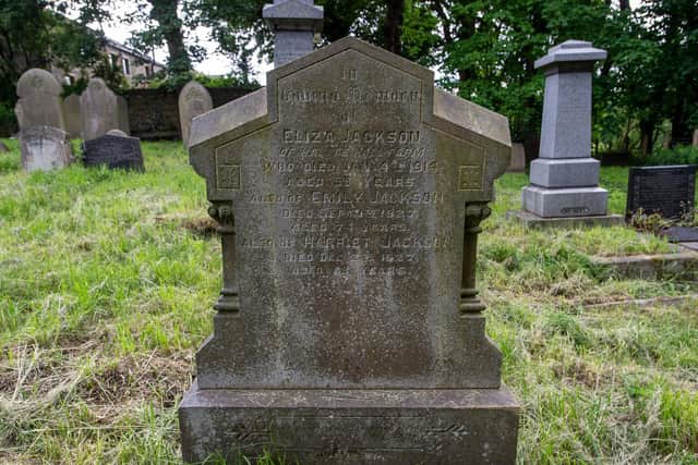 The grave of three of the Jackson sisters - Eliza, Emily and Harriet - that Elizabeth spotted in her local churchyard