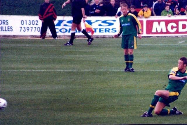 Tate in action for Town away to Doncaster in October 1999
