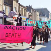 Last months Extinction Rebellion march in Brighouse. Picture by Steven Lord.