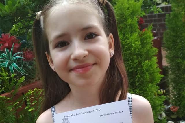 Zoe received letters from the Queen and Prince Philip